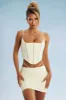 Embellished Corset Crop Top in Ivory sold by Oh Polly