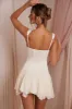 Lace Up Corset Mini Dress in Ivory sold by Oh Polly
