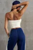 Soft Rib Ruched Bandeau Top in White sold by Oh Polly