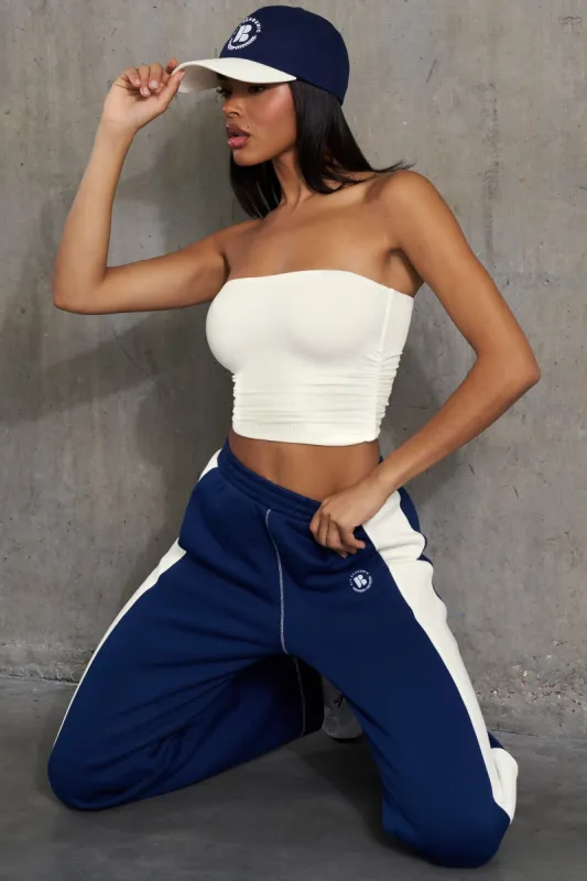 Soft Rib Ruched Bandeau Top in White sold by Oh Polly
