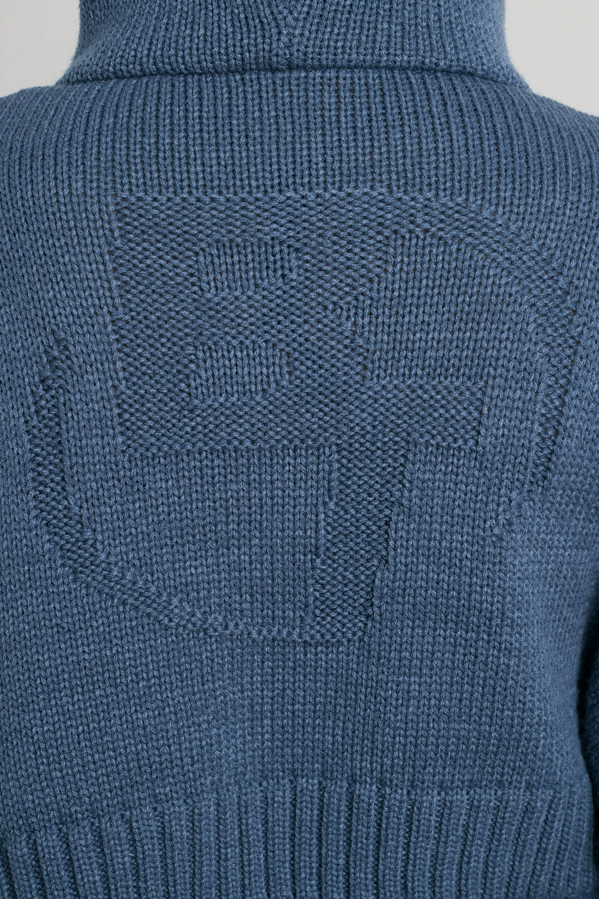 Chunky Knit Zip-Up Cropped Hoodie in Washed Navy sold by Oh Polly product image thumbnail 4