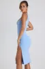 Modal Bow-Detail Sweetheart-Neck Midi Dress in Sky Blue sold by Oh Polly