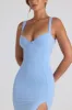 Modal Bow-Detail Sweetheart-Neck Midi Dress in Sky Blue sold by Oh Polly