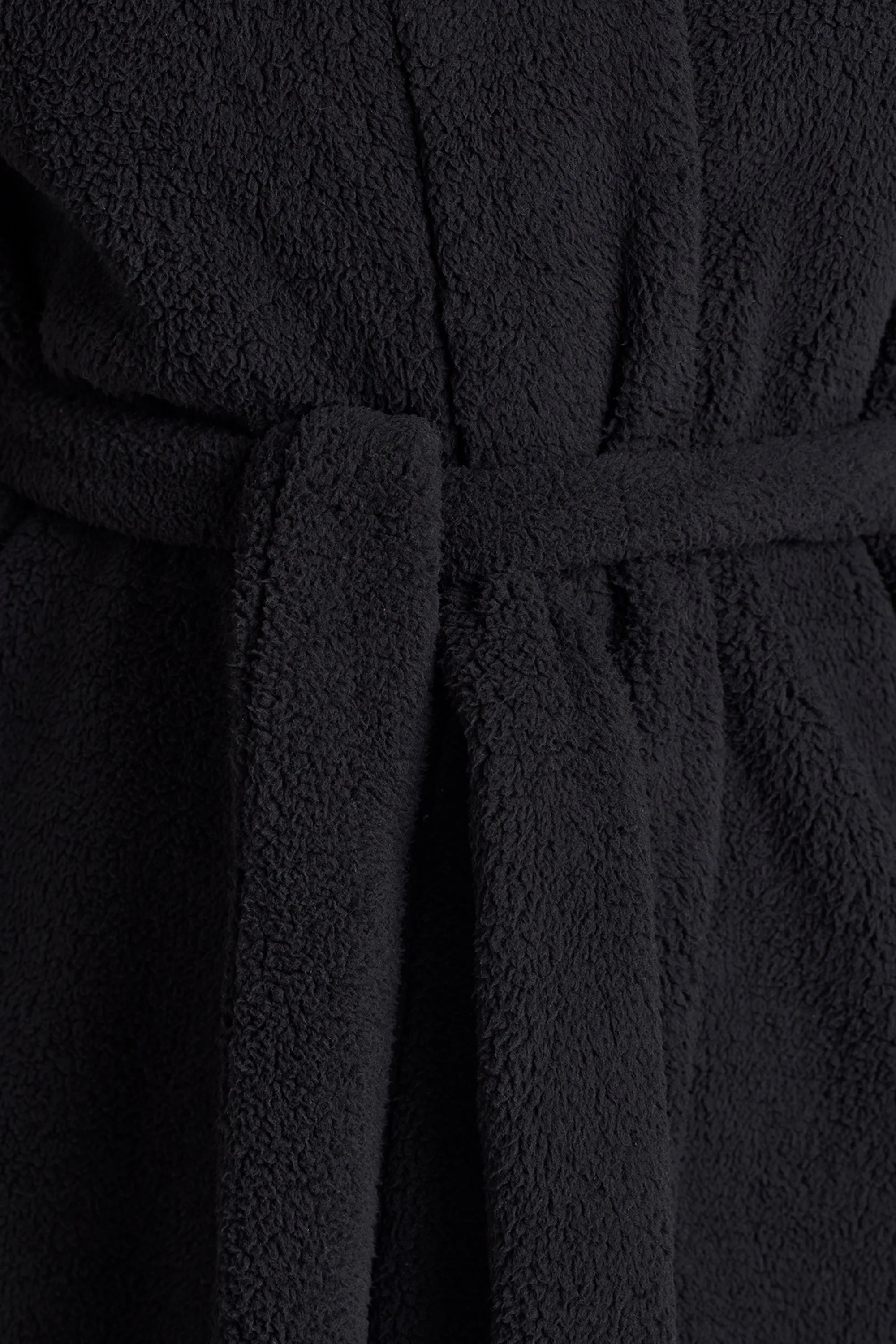 Tie Front Fleece Robe in Black sold by Oh Polly product image thumbnail 5