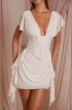 Draped Corset Mini Dress in Ivory sold by Oh Polly