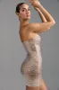 Embellished Bandeau Mini Dress in Almond sold by Oh Polly