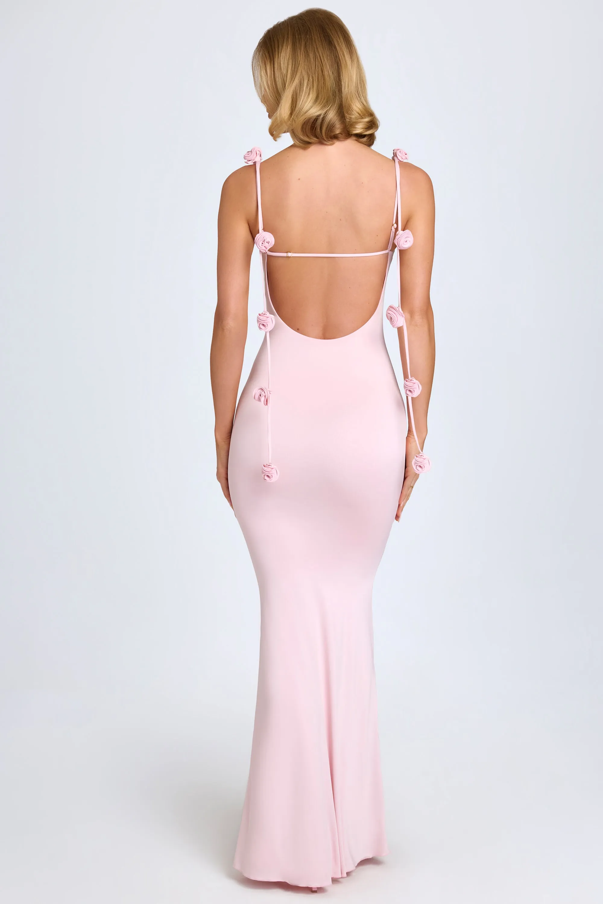 Slinky Jersey Floral-Appliqué Gown in Blush sold by Oh Polly product image thumbnail 5