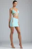 Embellished Mid-Rise Mini Skirt in Ice Blue sold by Oh Polly