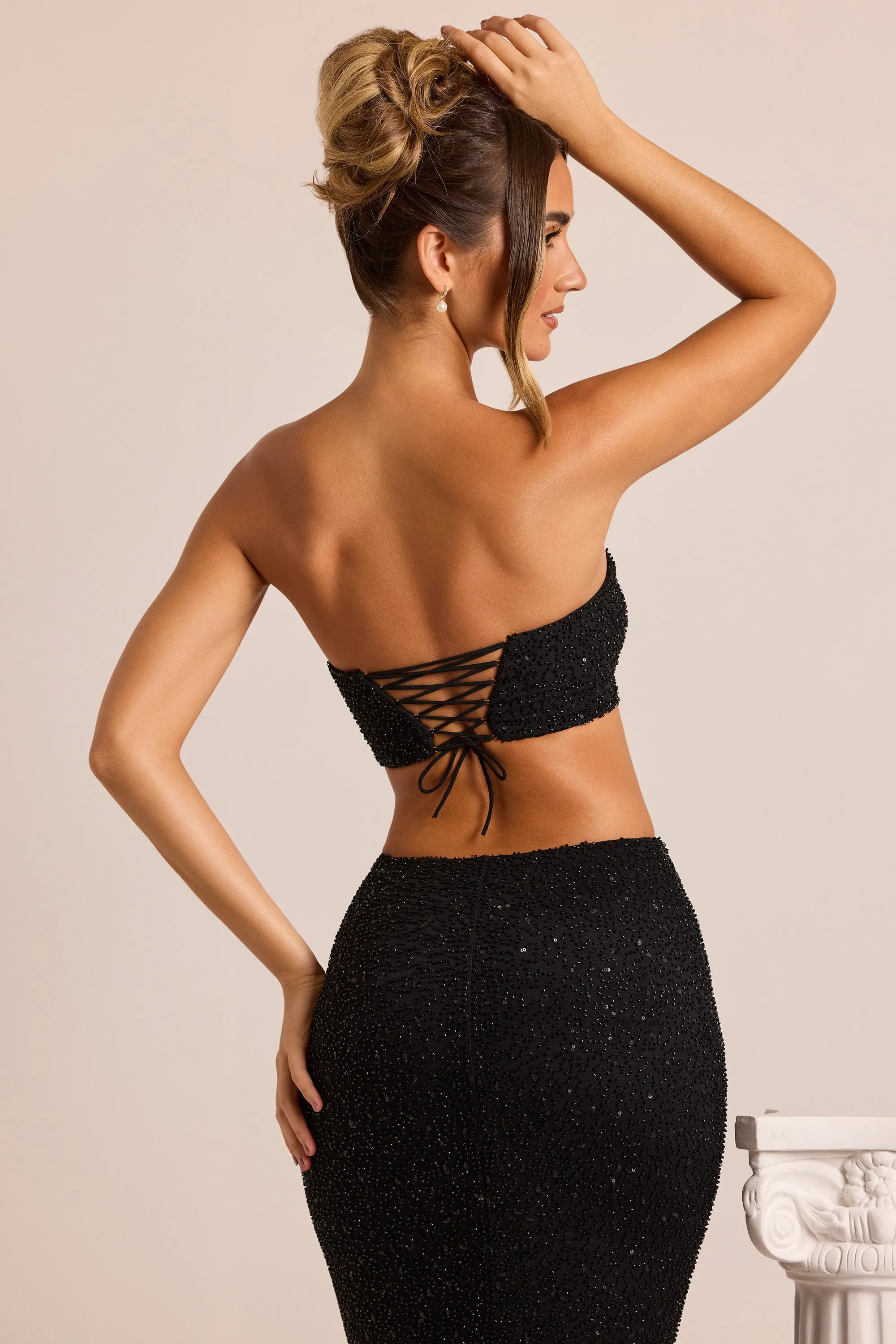 Embellished Strapless Corset Top in Black sold by Oh Polly product image thumbnail 2