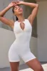 Super Sculpt Seamless Zip Up Unitard in Eggshell sold by Oh Polly