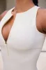 Super Sculpt Seamless Zip Up Unitard in Eggshell sold by Oh Polly