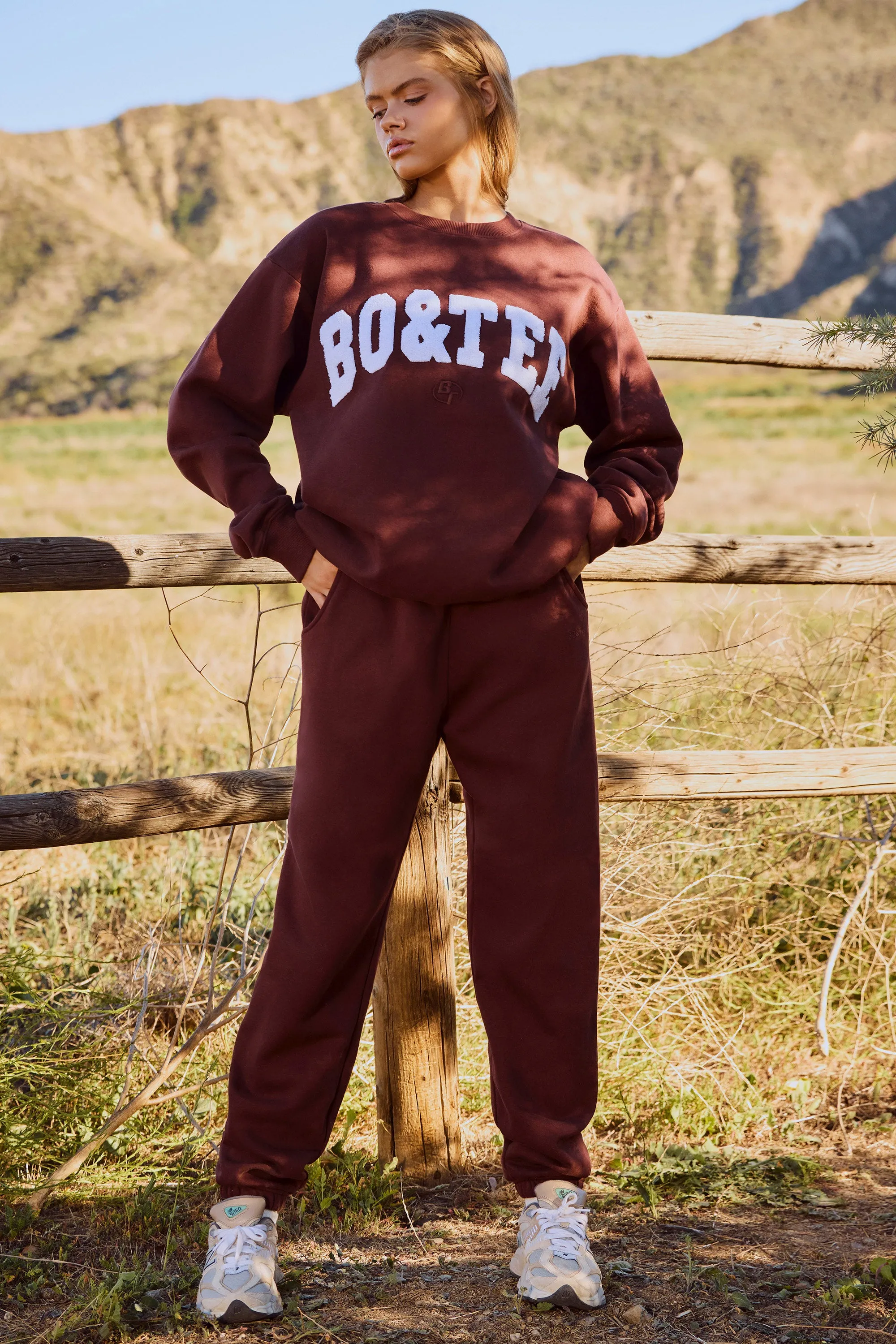 Petite Mid-Rise Joggers in Mahogany sold by Oh Polly product image thumbnail 5