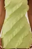 Bandeau Ruffle Detail Mini Dress in Lime Green sold by Oh Polly