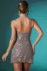 Embellished Lace Mini Dress in Taupe sold by Oh Polly