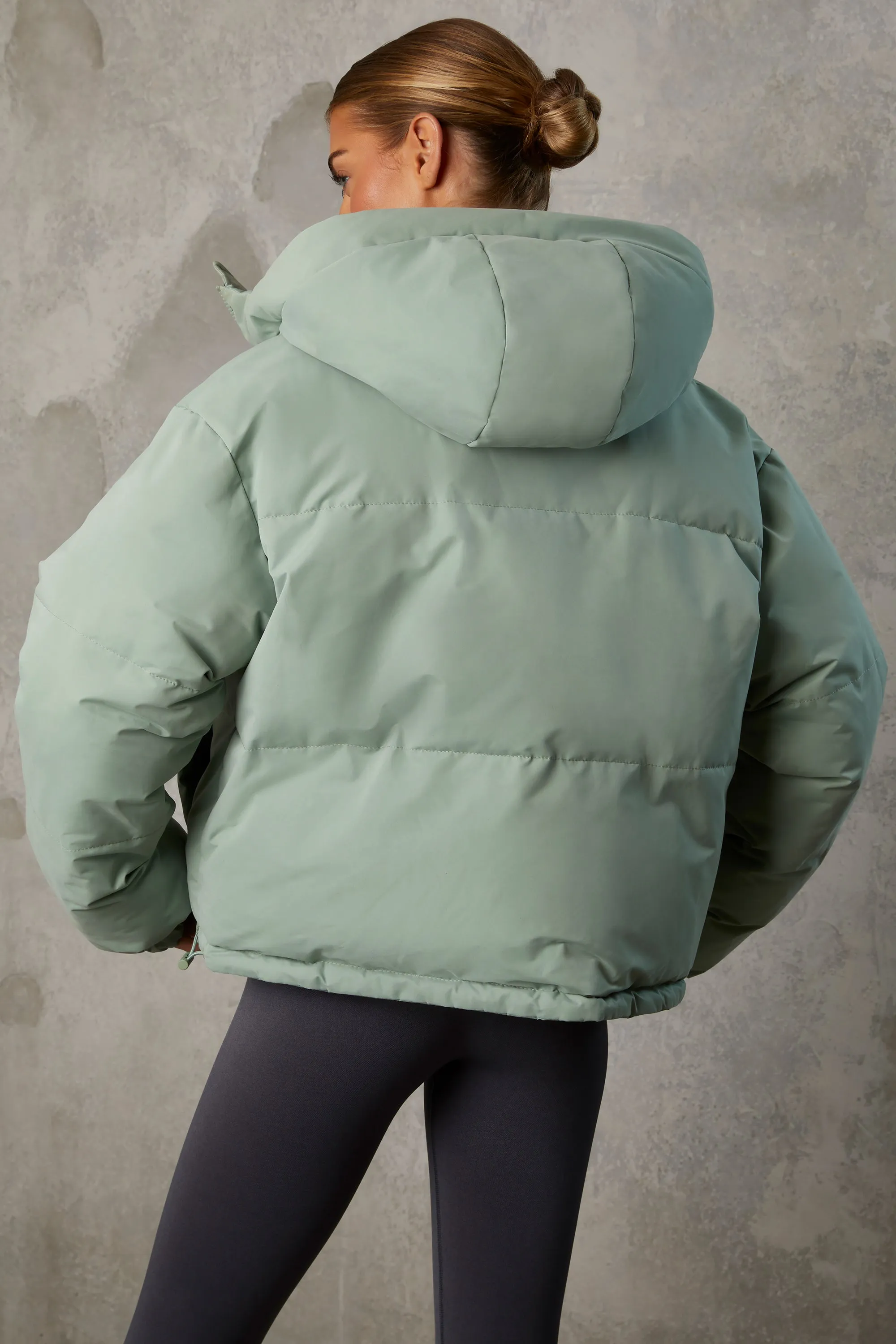 Reversible Hooded Puffer Jacket in Iceberg Green sold by Oh Polly product image thumbnail 2