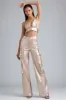 Metallic Denim Belted Crop Top in Champagne sold by Oh Polly