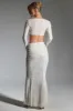 Embellished Ruched Maxi Skirt in White sold by Oh Polly
