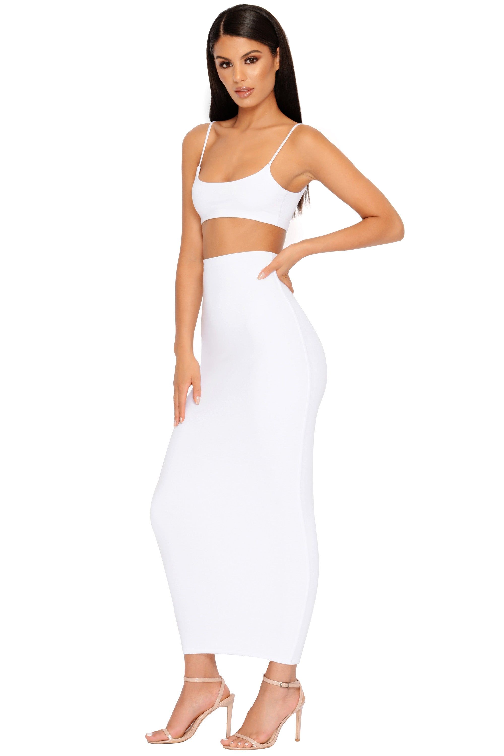 All Night Long Crop Top in White sold by Oh Polly