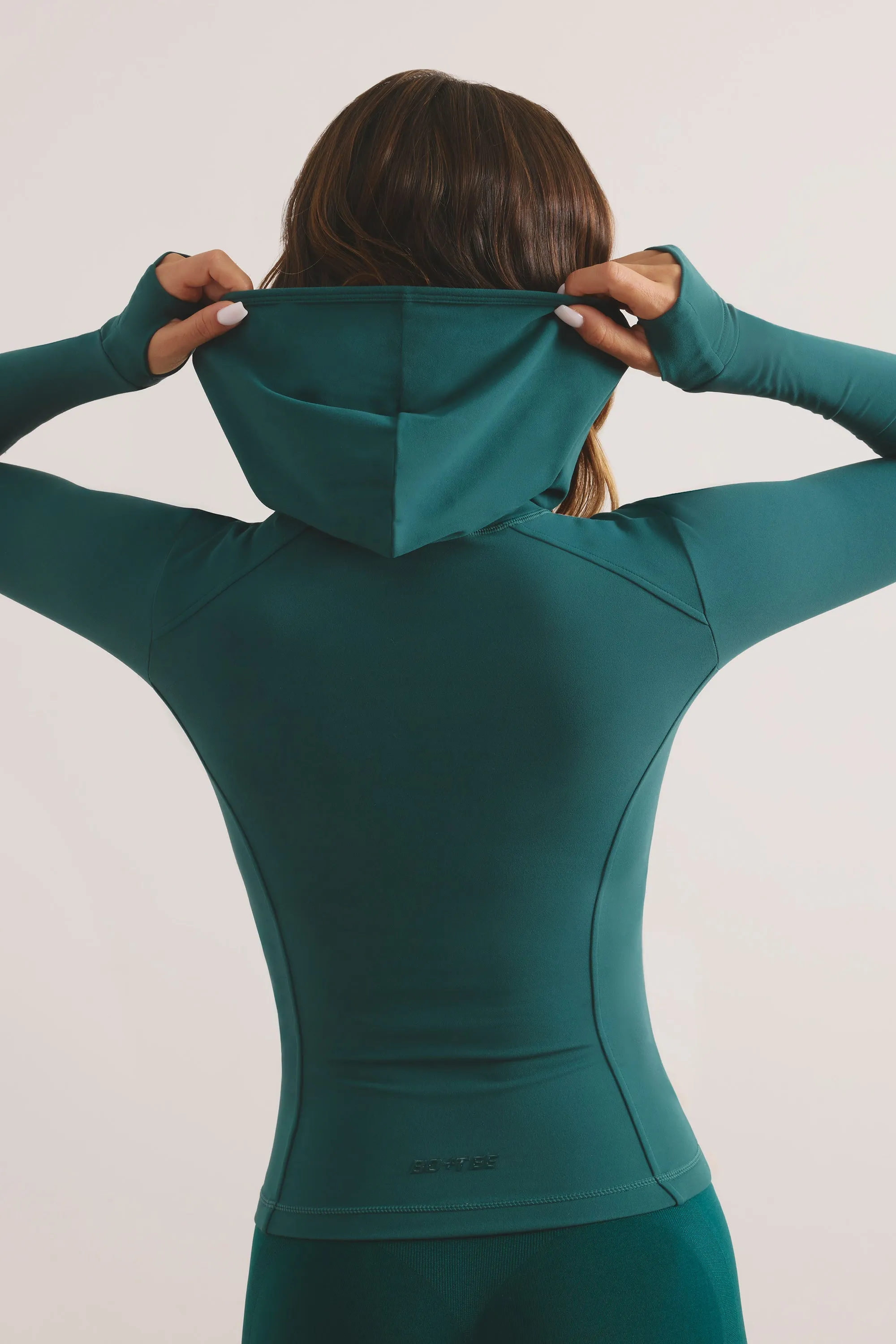 Soft Active Hooded Zip Up Jacket in Jade Green sold by Oh Polly product image thumbnail 2