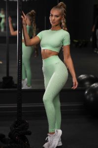 Unstoppable Seamless Full Length Leggings in Green sold by Oh Polly