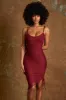 Cowl Neck Midi Dress in Wine sold by Oh Polly