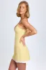 Bow-Detail Pleated Mini Dress in Pastel Yellow sold by Oh Polly