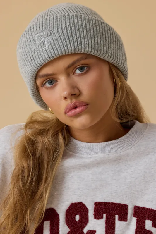 Knit Beanie in Heather Grey sold by Oh Polly