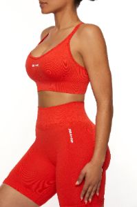 Seamless Strappy Sports Bra in Red sold by Oh Polly