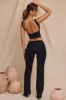 Petite Mid-Rise Straight Leg Trousers in Black sold by Oh Polly