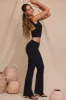 Petite Mid-Rise Straight Leg Trousers in Black sold by Oh Polly
