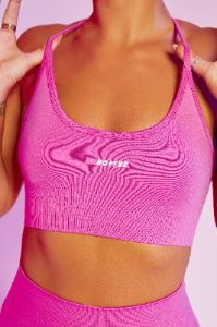 Seamless High Strap Crop Top in Pink sold by Oh Polly