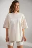 Oversized Short Sleeve T-Shirt in Heather Oat sold by Oh Polly