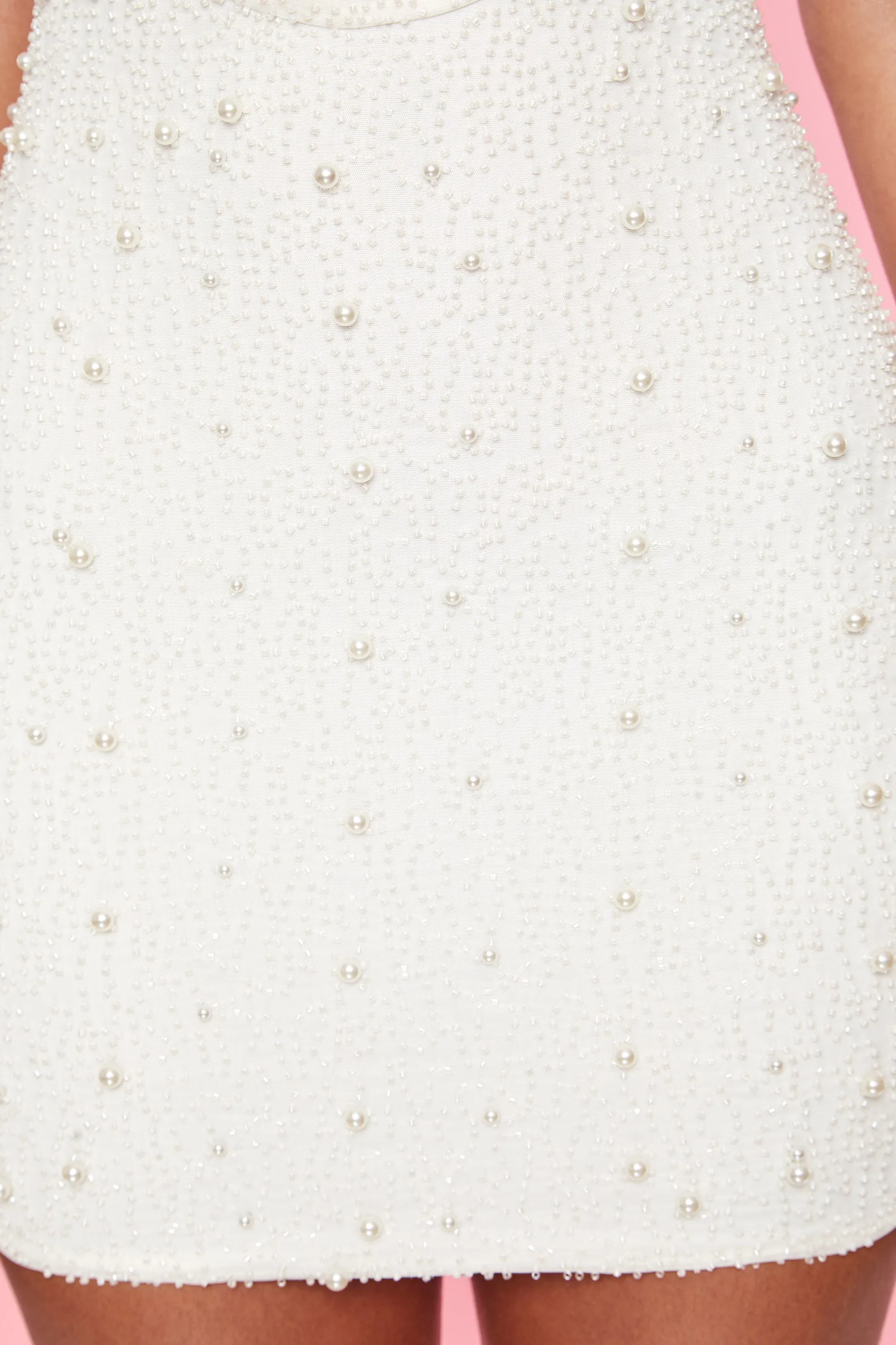 Deep Plunge Embellished Mini Dress in White sold by Oh Polly product image thumbnail 5