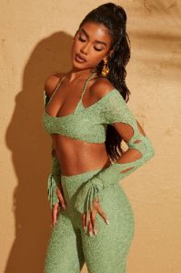 Cut Out Crop Top in Green sold by Oh Polly