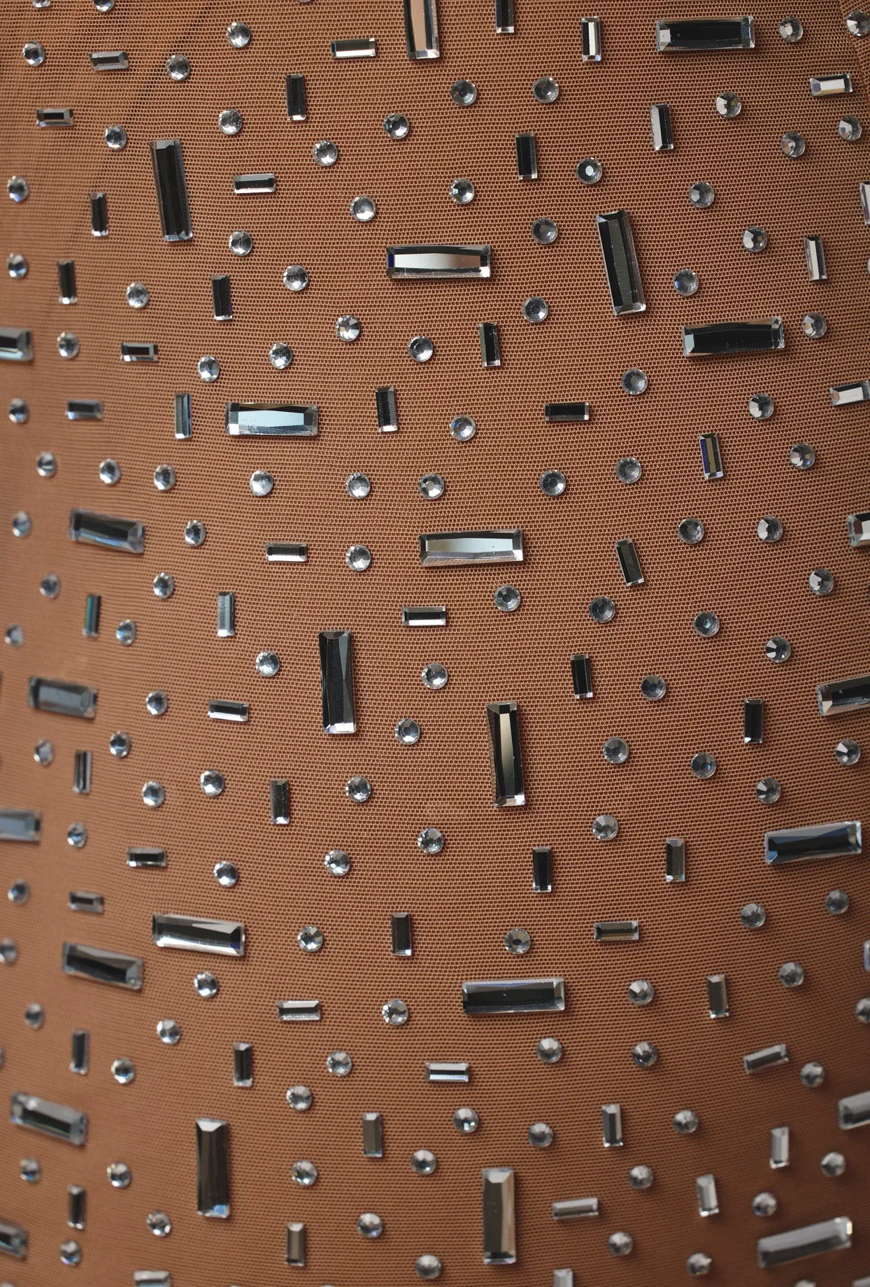 Sheer Embellished Bodycon Mini Dress in Almond sold by Oh Polly product image thumbnail 5