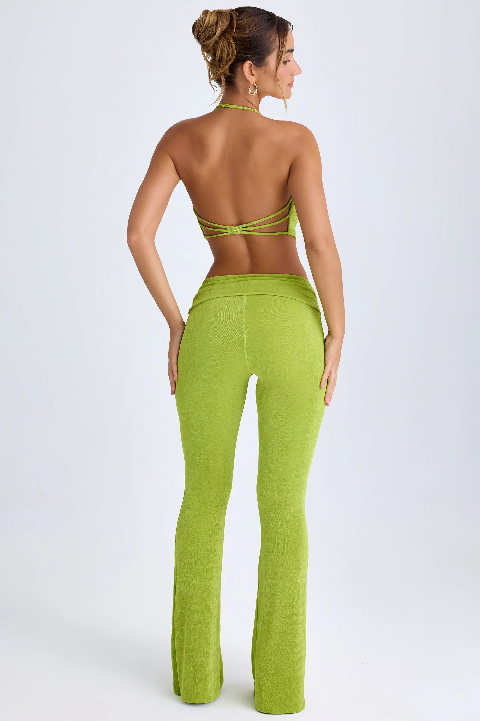 Petite Ruched Mid-Rise Trousers in Pear Green sold by Oh Polly product image thumbnail 2