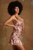 Lace Up Corset Mini Dress in Beige Print sold by Oh Polly