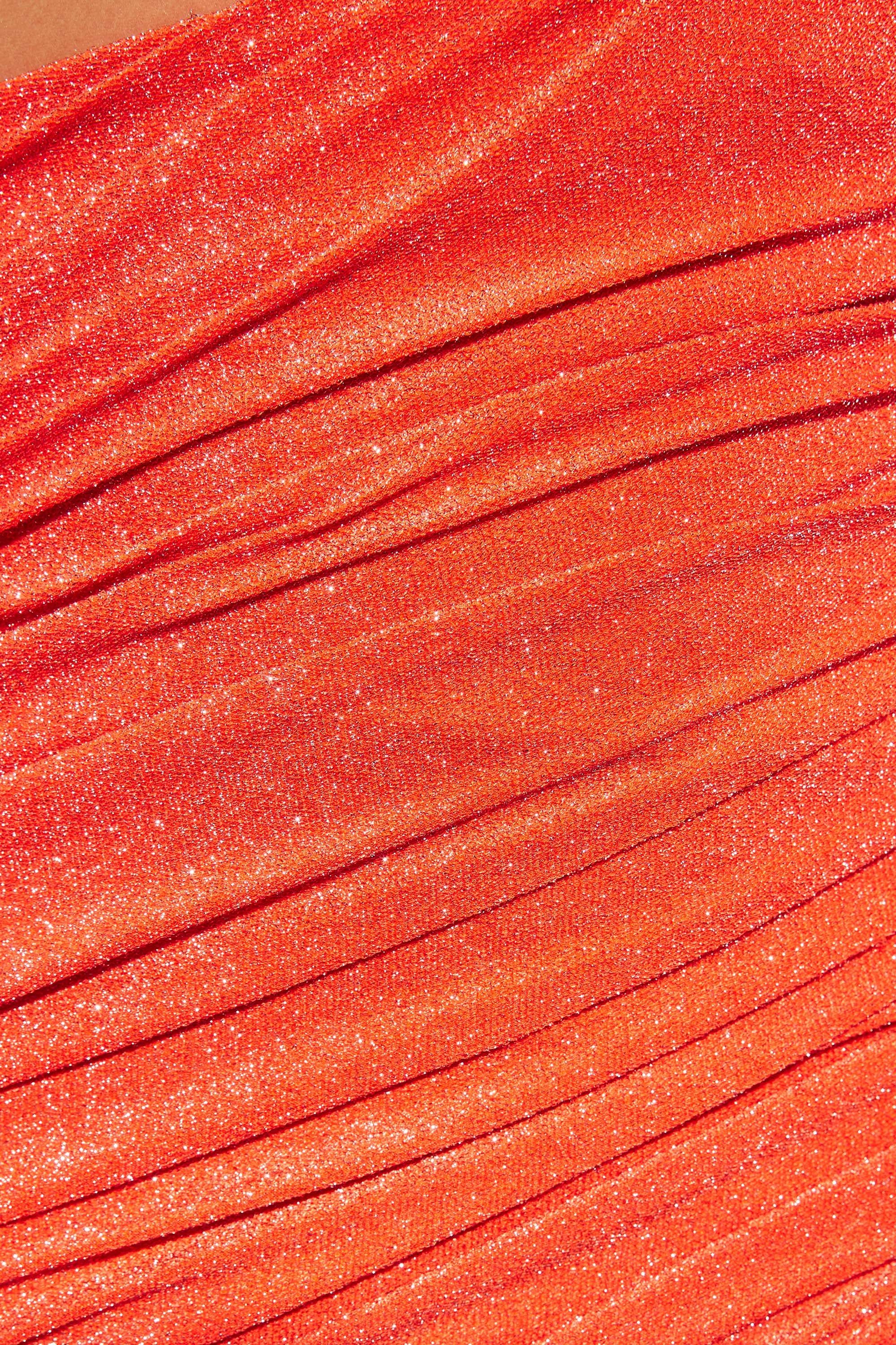 Disco Inferno Long Sleeve Glitter Mini Dress in Orange sold by Oh Polly product image thumbnail 7