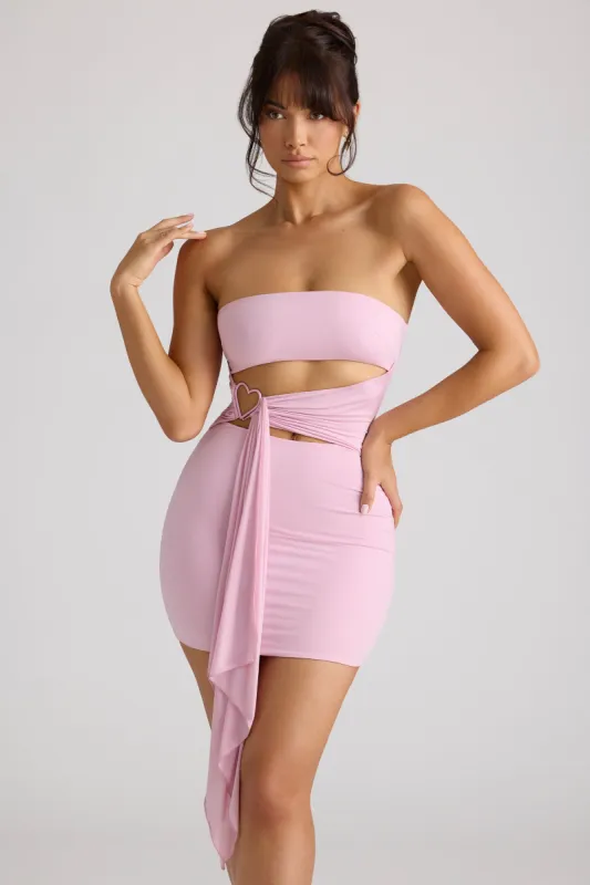 Bandeau Mini Dress in Soft Pink sold by Oh Polly