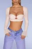 Long Sleeve Ruched Crop Top in Blush sold by Oh Polly