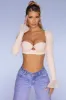 Long Sleeve Ruched Crop Top in Blush sold by Oh Polly