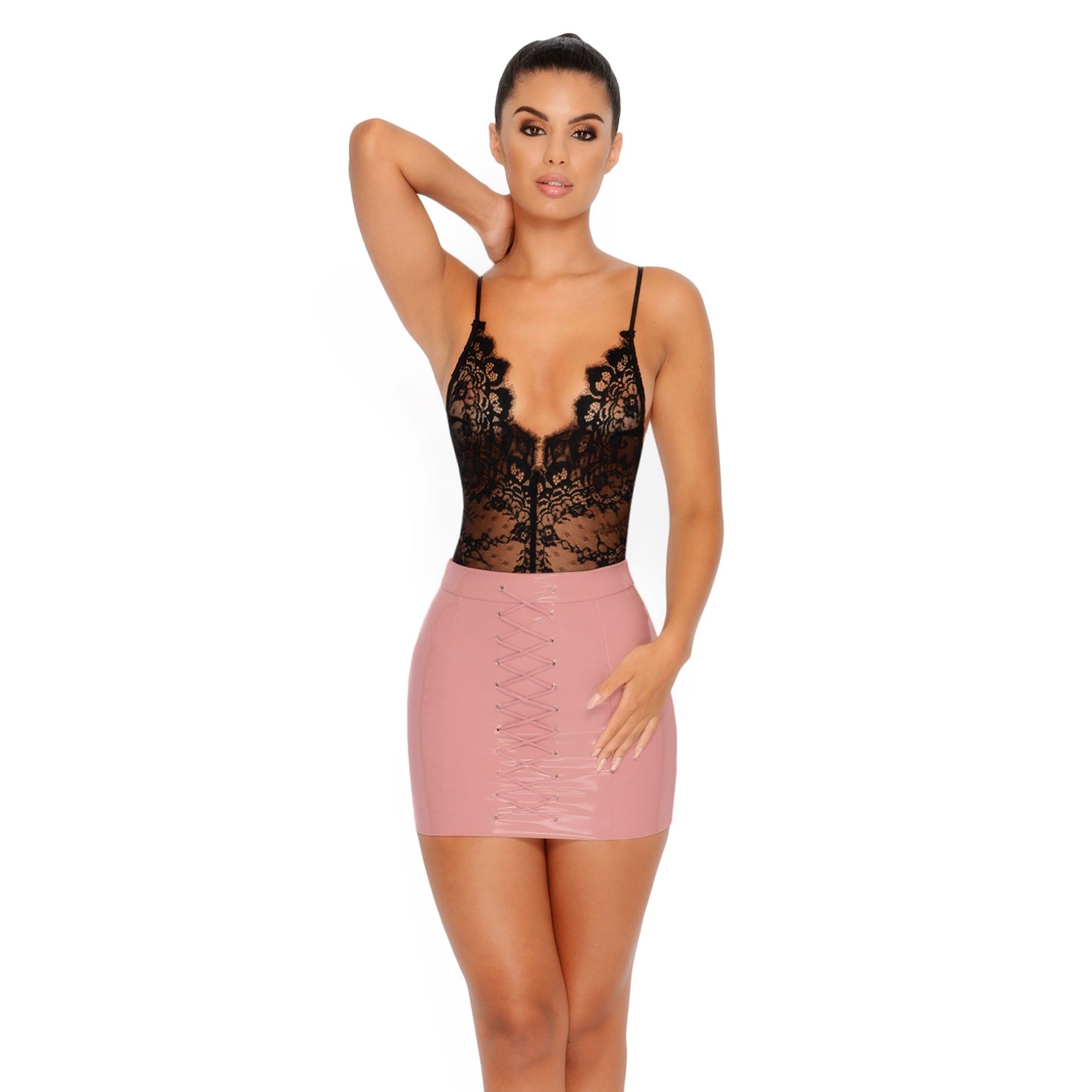 Sheer We Go Floral Lace Bodysuit in Black sold by Oh Polly product image thumbnail 10