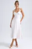 Sweetheart-Neck Ruched Midaxi Dress in Ivory sold by Oh Polly