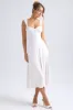 Sweetheart-Neck Ruched Midaxi Dress in Ivory sold by Oh Polly