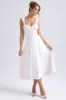 Sweetheart-Neck Ruched Midaxi Dress in Ivory sold by Oh Polly