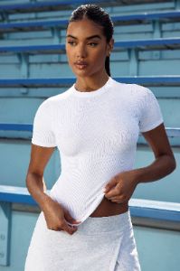 Short Sleeve Baby Tee in White sold by Oh Polly