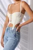 Be Mine Underwired Corset Crop Top in Ivory sold by Oh Polly