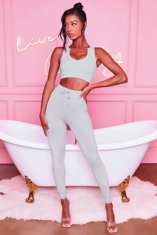 We Chillin' High Waisted Leggings in Grey sold by Oh Polly