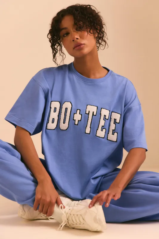 Oversized Short Sleeve T-Shirt in Cerulean Blue sold by Oh Polly