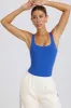 Soft Active Open-Back Bodysuit in Cobalt sold by Oh Polly